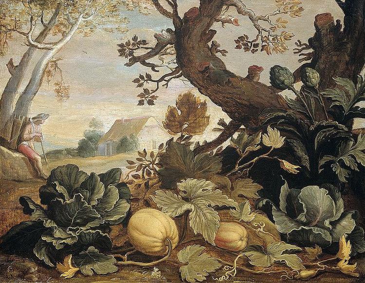 Abraham Bloemaert Landscape with fruit and vegetables in the foreground Germany oil painting art
